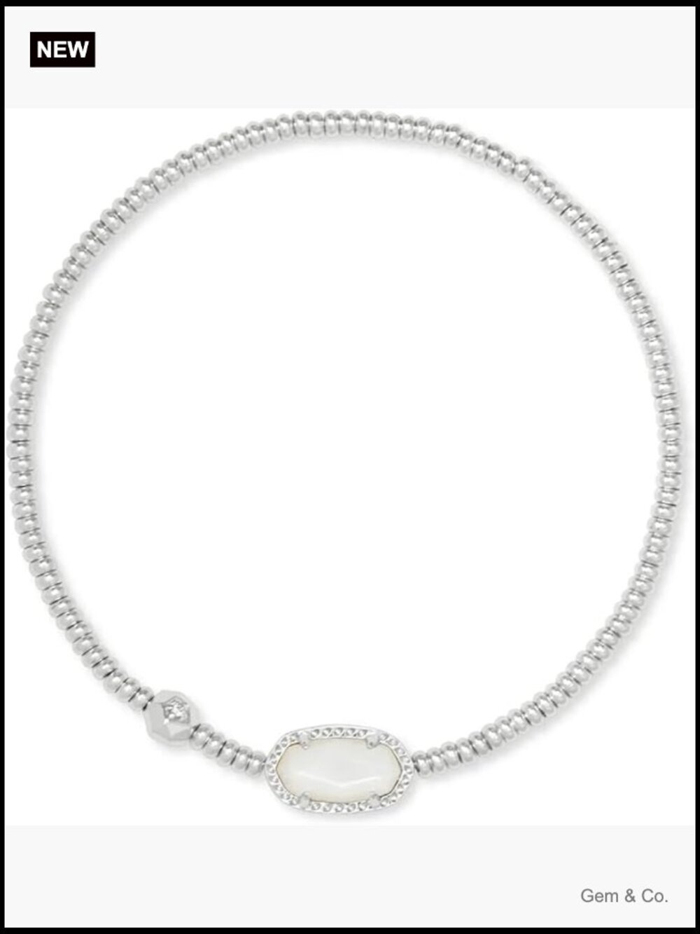 Stretch Bracelet with Mother of Pearl Stone - Adjustable Fit